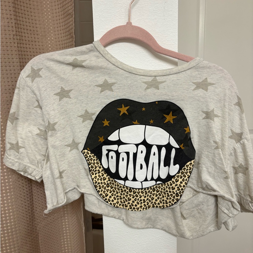 Starry Cropped Football Graphic Tee